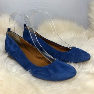 J. Crew blue suede flats women’s size 8